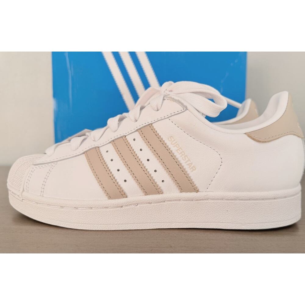 Classic Adidas Superstar II Shell Toe White & Wonder Beige Women’s 7 Brand New - Picture 4 of 13